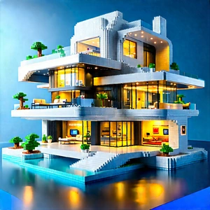 Futuristic Smart Home With Large, Multi-story