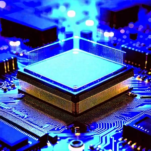 Microchip with blue light (glow:1.29)
