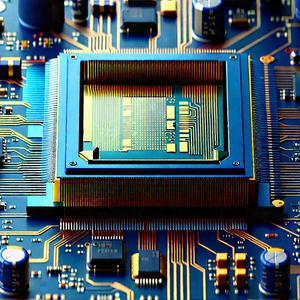 Close-up of microprocessor