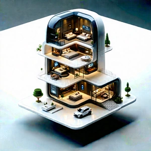 (futuristic:1.18) smart home