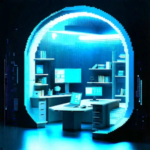 Futuristic Tech Startup Office With Computer-generated (cgi)