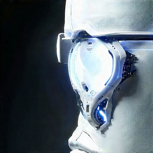 Innovative Wearable Device Design With White Helmet