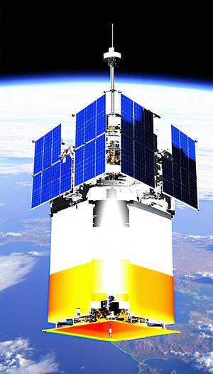 A Space Shuttle With A Large Solar Panel On Its Side