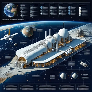 A Large Space Station Is Shown In A Diagram, With A Large Dome At The Center