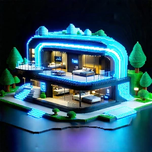 (futuristic:1.42) Smart Home With Large, Futuristic