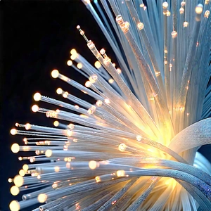 Close-up of fiber optic cables