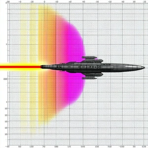 futuristic spacecraft shown computer graphic