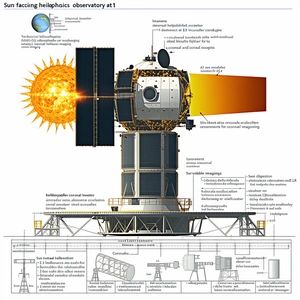 The Image Is A Diagram Of A Spacecraft, Specifically A Sun-facing Heliophysics Observatory