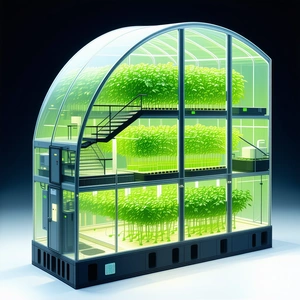 A Large, Multi-level Greenhouse Filled With A Variety Of Plants