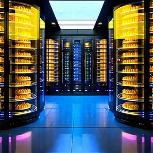 Futuristic Server Room With Large, Modern