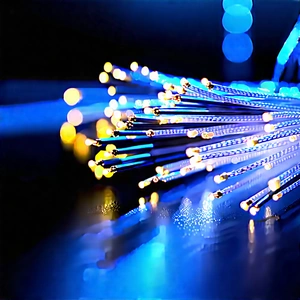 Close-up Of Fiber Optic Cables With Close-up Blue
