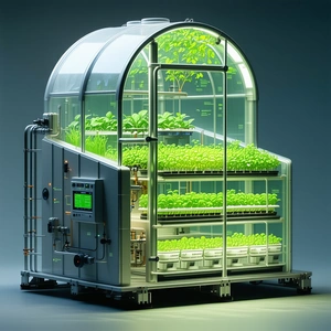 A Large, Clear, Plastic Dome With A Green Interior
