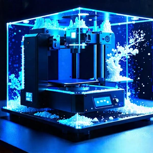 3d Printer With Digital Particles With Printer Displayed