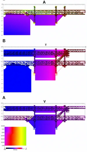 The Image Is A Graphic Representation Of A Large Structure, Possibly A Bridge Or A Building