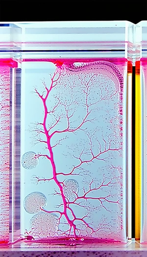 A Close-up Of A Pink And White Substance, Possibly A Piece Of Tissue Or A Plant
