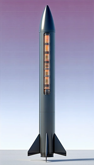 A Large, Tall, And Skinny Structure That Resembles A Rocket Or A Space Shuttle
