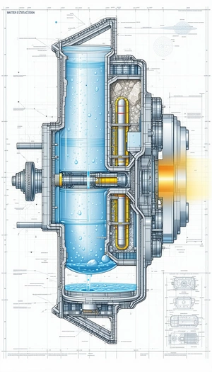 A Blue And White Drawing Of A Machine Is Shown