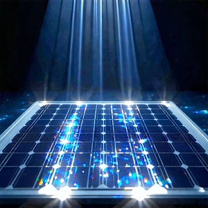 Tech Advertising Photography: Solar Panel With Holographic Projection With Solar Panel