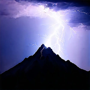 Nature Editorial Photography: Lightning Over Mountain Peak With Captures Stunning