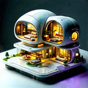 Futuristic Smart Home With Model House