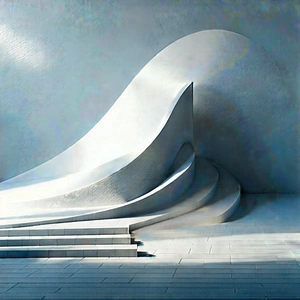 Abstract Matte Painting: Minimalist Series With Subtle Texture With Large, White,
