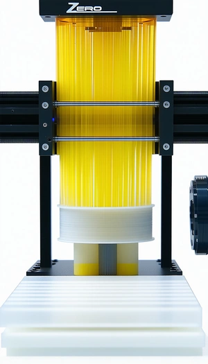 A White And Yellow Plastic Spool Of Yarn Or String, Which Is Being Wound Onto A Spool