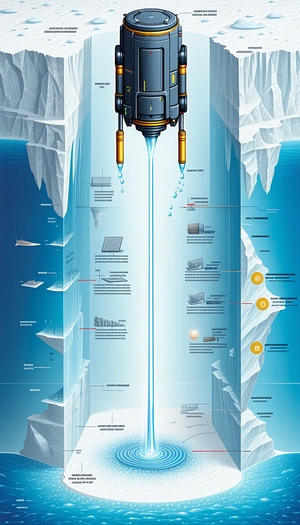 large iceberg shown detailed illustration