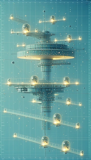 A Futuristic Cityscape Is Depicted In This Image