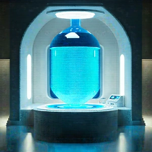 Futuristic Research Laboratory With Image, There