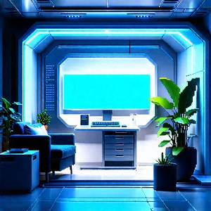 Futuristic Tech Startup Office With Image, There