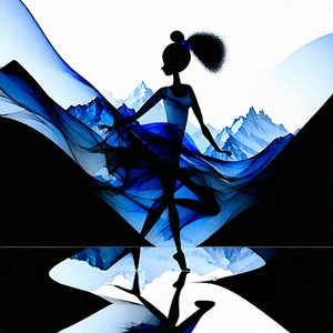 Lifestyle Abstract Design: Dance fitness in (mountain:1.36) trail