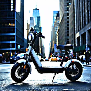 Urban Infographic Style: City electric scooter in financial district