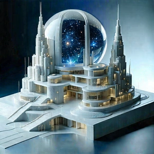 Futuristic Research Laboratory With Large, White,