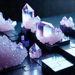 Abstract Voxel Art: Macro view of crystalline structure