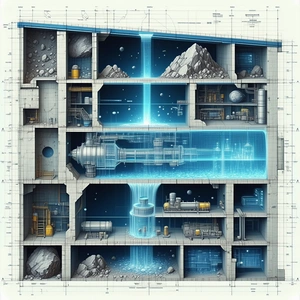 In This Image, There Is A Large, Futuristic Building With A Variety Of Rooms And Features