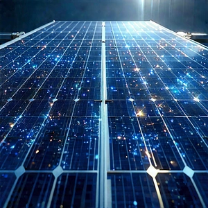 Solar Panel With Digital Particles With Solar Panel