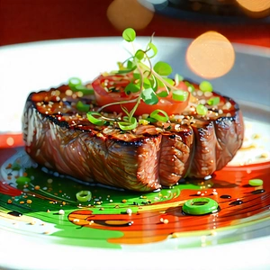 Lifestyle Pastel Drawing: Farm-to-table Meal Prepared With (vibrant:1.31) Colors With Plate Food