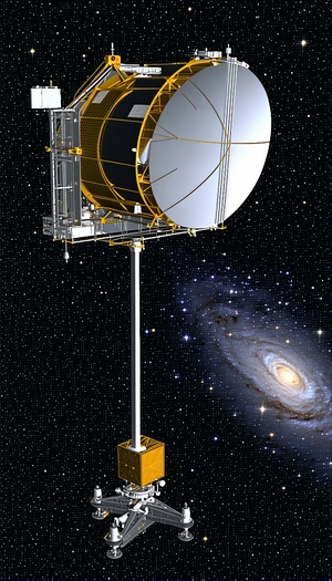 A Large Satellite Dish Mounted On A Tall Pole