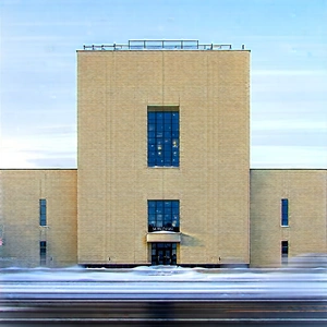 Urban Tilt-shift Photography: Famous (building:1.12) With (snow:1.32) Covering With Large Brick