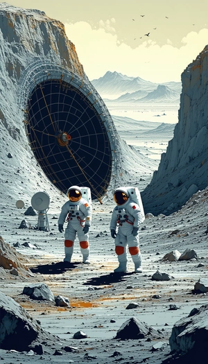 In The Image, There Are Two Astronauts Standing On A Rocky Surface, Possibly On The Moon