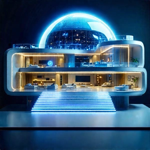 Futuristic Smart Home With Futuristic, Modern-looking
