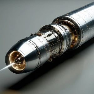 A Large Silver Cylinder Is Shown In A Close-up View