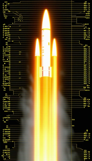 A Rocket Is Shown In The Image, With Its Engine Lit Up And The Rocket Ascending Into The Sky