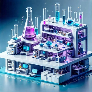 Educational Technology In Modern Laboratory With Large, Three-story