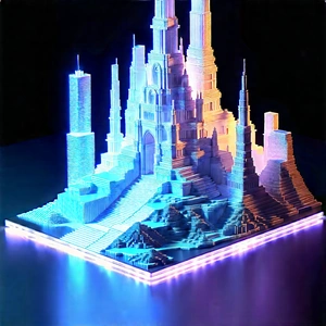 3d Printer With Holographic Projection With Large, Blue