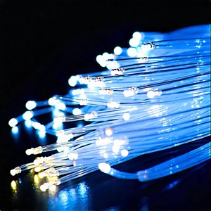 Close-up Of Fiber Optic Cables With Close-up Blue