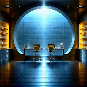 Futuristic Research Laboratory With Large, Modern