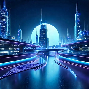 Innovative Renewable Energy Design With Futuristic Cityscape