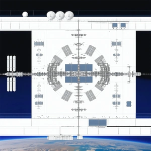 A Large, White Space Station With A Dome-shaped Structure