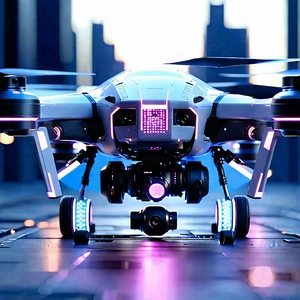 Drone With Digital Artwork With White Drone